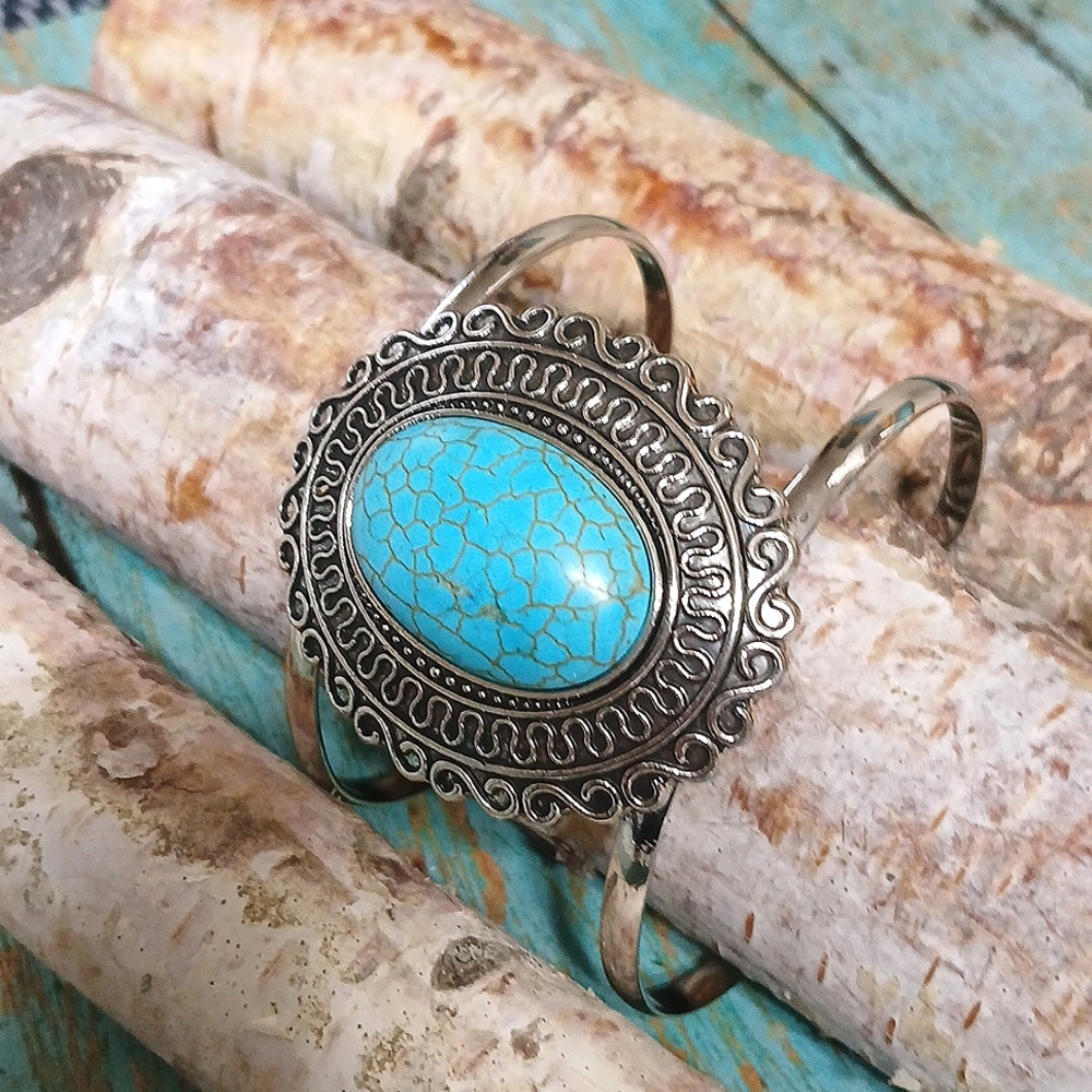 Turquoise Silver Cuff Bracelet